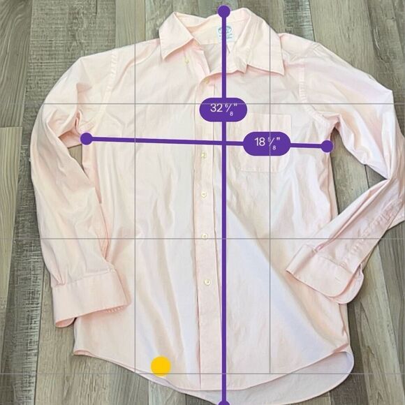 Brooks Brothers Men's Extra Slim Fit Pink Dress Shirt 15.5 Long Sleeve - Picture 7 of 7